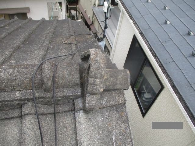 鬼瓦補修施工前