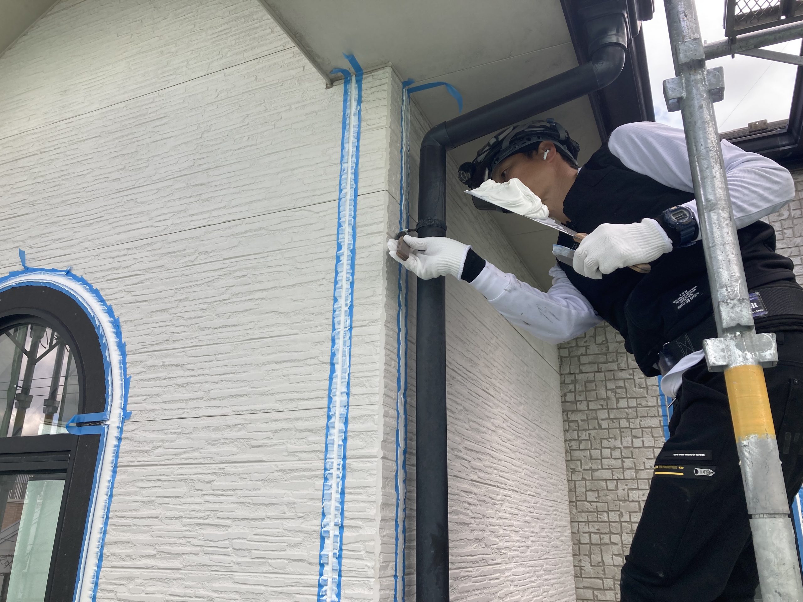 コーキングの押さえ
