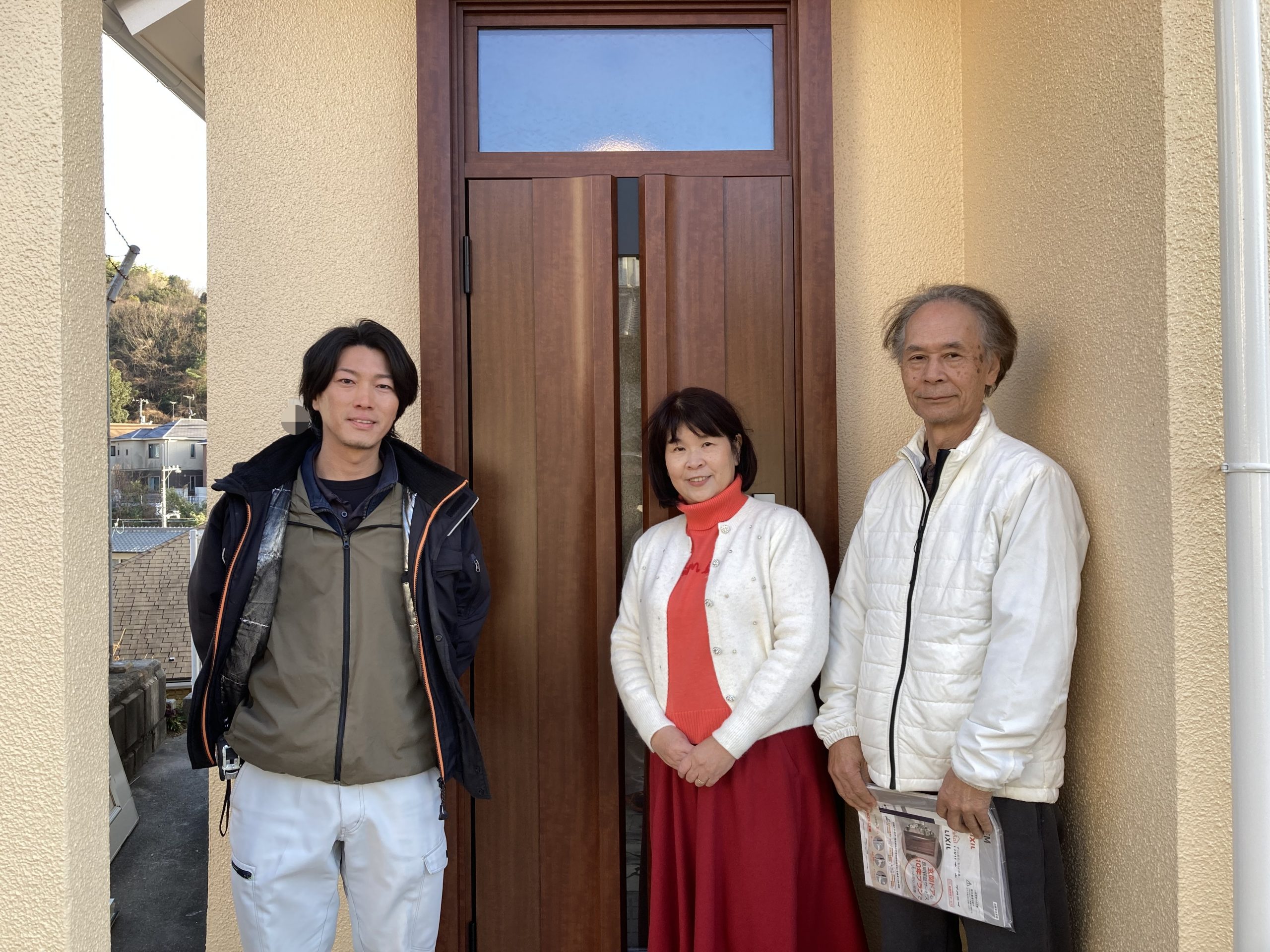 広島市佐伯区｜玄関ドア交換で防犯性と断熱性が向上したお客様の声