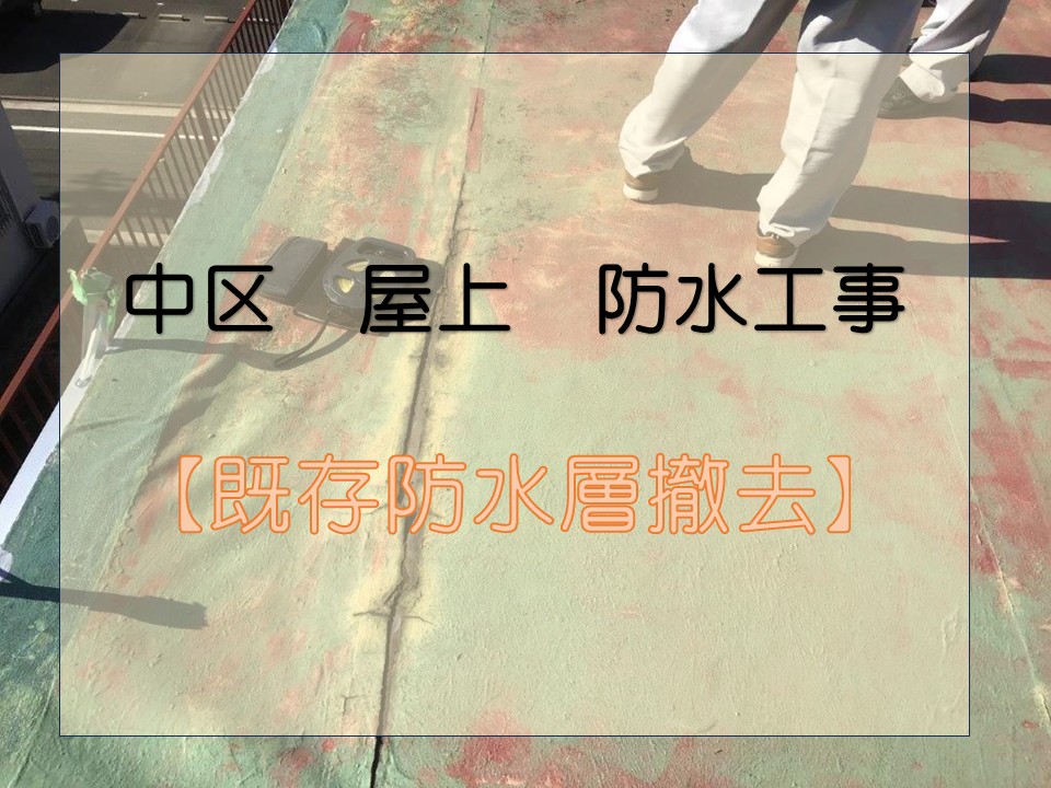 屋上防水工事が始まりました