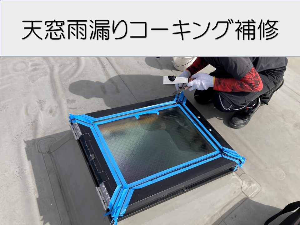 広島市西区、天窓の雨漏りを止める!コーキング打ち替えと防水処理のポイント