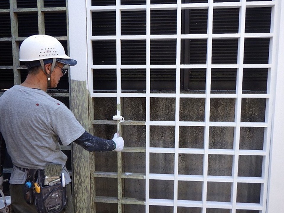 外構フェンスの塗装