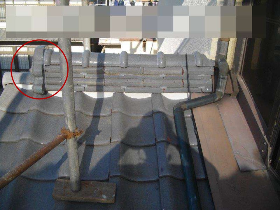 棟部分の補修と固定の強化