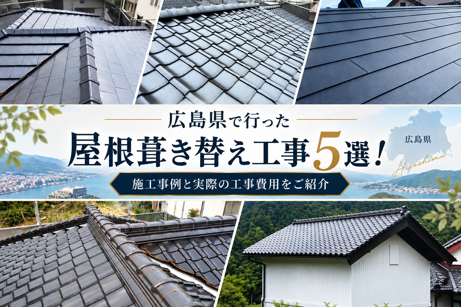 広島県で行った屋根葺き替え工事5選！施工事例と実際の工事費用をご紹介！