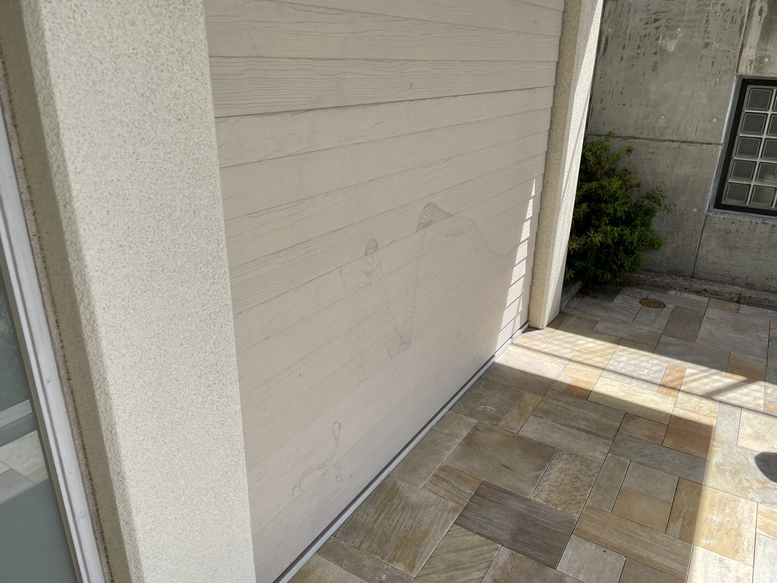 外壁の色褪せと汚れの確認