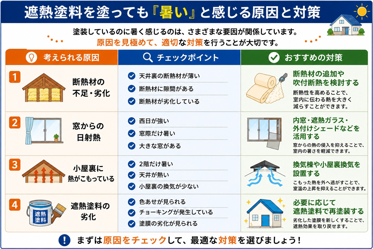 遮熱塗料を塗っても暑いと感じる原因