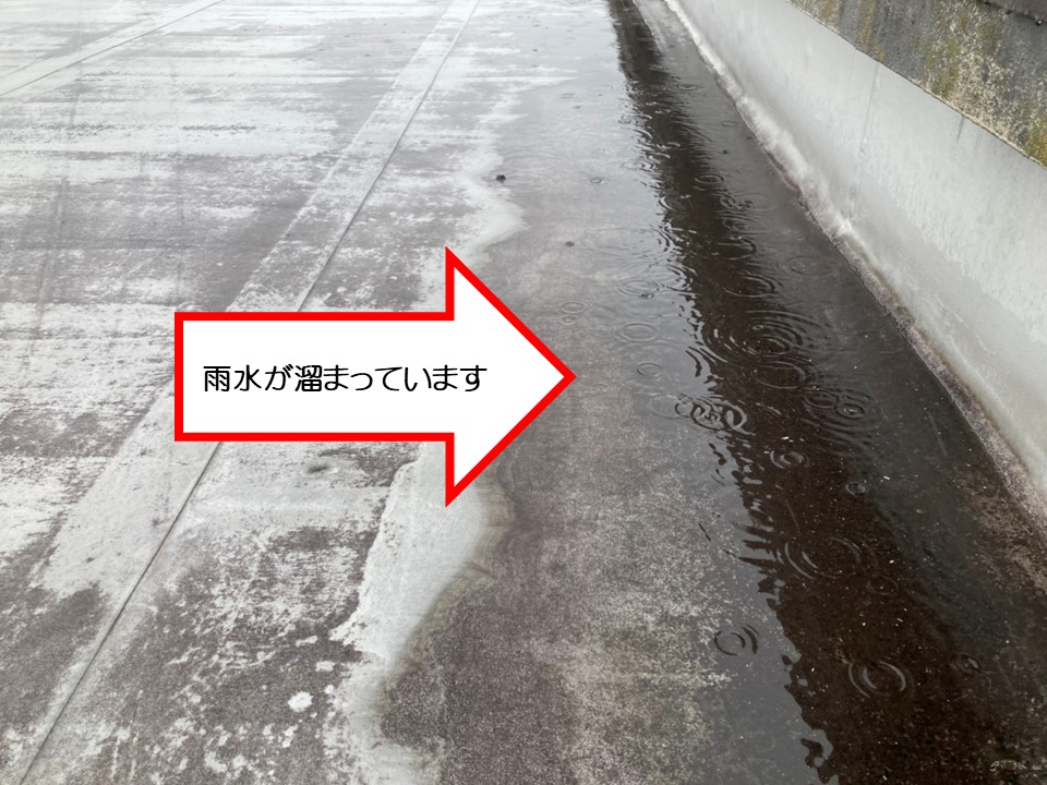 雨水溜まっている